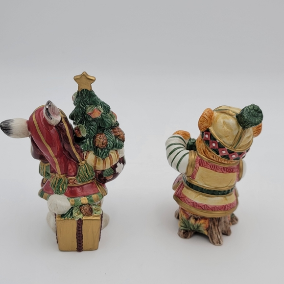 Fitz & Floyd Holiday Bunny/Bear Salt & Pepper Shakers, - Picture 6 of 6